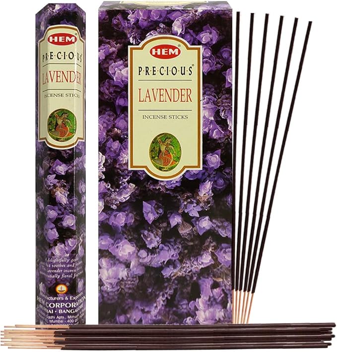 TRUMIRI Incense Stick Holder Bundle with Hem Precious Lavender 20g Incense Sticks - Pack of 6 (Approx 120 Sticks) TRUMIRI
