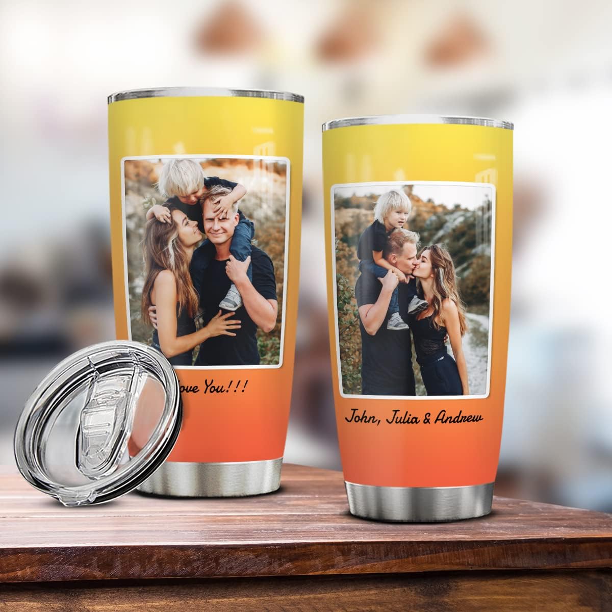 Wassmin Personalized Tumbler Customized Tumblers With Picture Text Stainless Steel 20oz 30oz Insulated Travel Cup with Pictures Photos Gifts For Couple Family Men Women Wife Husband