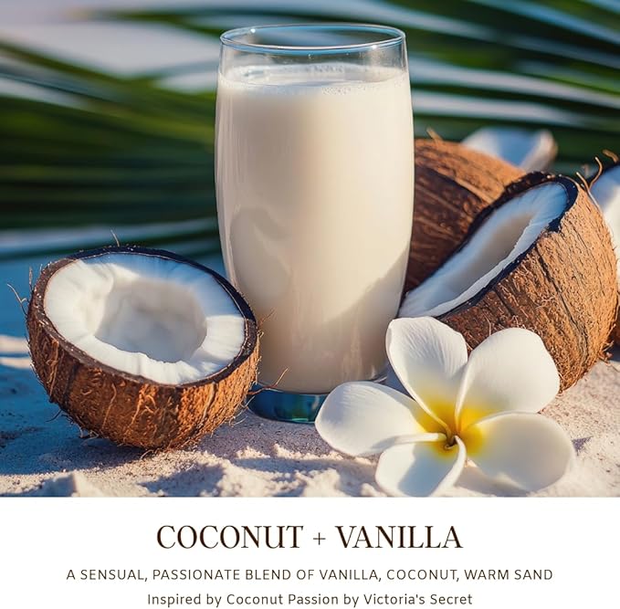 Coconut Vanilla Scented Candle with Wood Wick– 7oz Soy Wax | Sensual Coconut Milk Vanilla Sand | Long Lasting Highly Scented Candle for Women | Warm Gourmand Fragrance | Gift for Her, Bedroom or Bath - Bloomnest