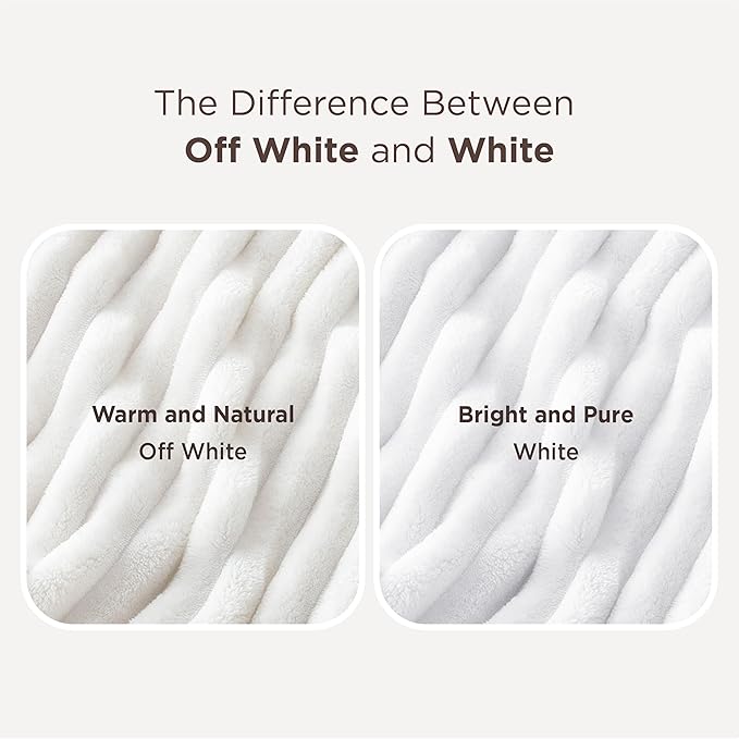 Bedsure GentleSoft White Throw Blanket for Couch - Cozy Soft Blankets for Women, Cute Small Fleece Throws for Girls, House Bedroom Decor Aesthetic Gift for Women, Off White, 50x70 Inches - Bloomnest