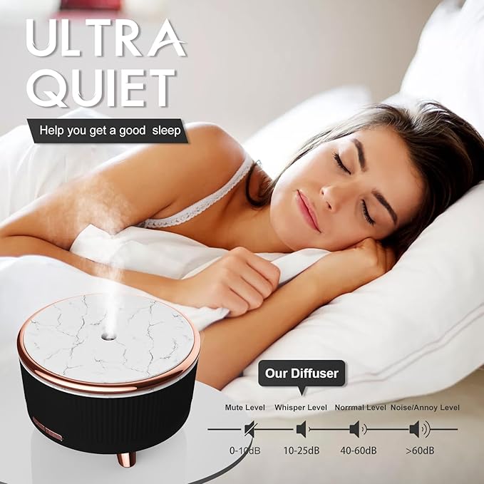 Diffusers for Essential Oils Large Room, 500ml Aromatherapy Diffuser Cool Mist Humidifier with Remote Control,7 Colors Lights & 4 Mist Mode Waterless Auto Off for Women Office Home - Bloomnest
