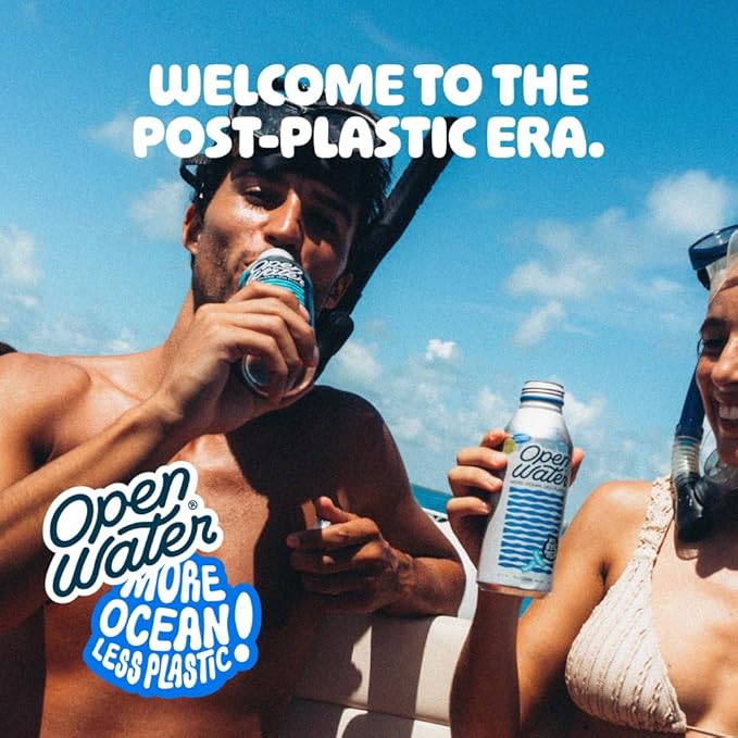 Open Water Sparkling 16oz bottles (3 cases, 36 bottles) - Sustainable Aluminum Bottled Sparkling Water With Electrolytes - 7.0 pH Balanced BPA-Free Ultra-Purified Water - Bloomnest