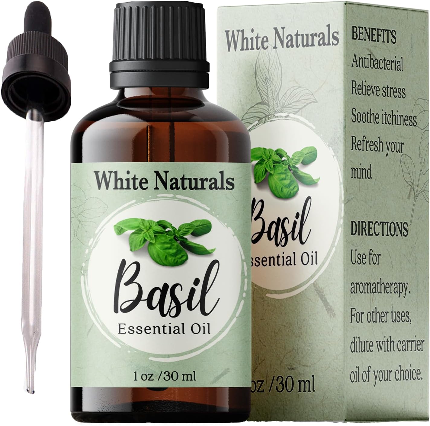 Basil Essential Oil,100% Pure & Natura, Therapeutic Grade Basil Oil for Aromatherapy, Great for Skin, Massage, Diffuser Candle & Soap Making, Plant Therapy 1 oz Bottle with Dropper
