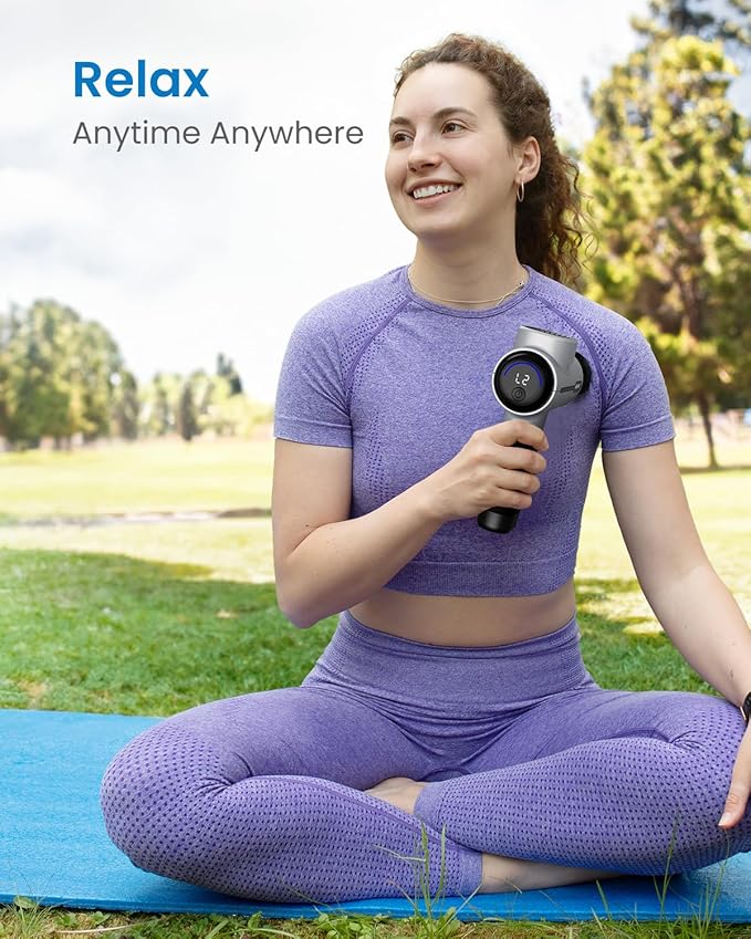 RENPHO Massage Gun Deep Tissue, Portable Percussion Massager for Back and Neck, Gifts for Men and Women, Handheld Device with Carry Case, Active - Bloomnest