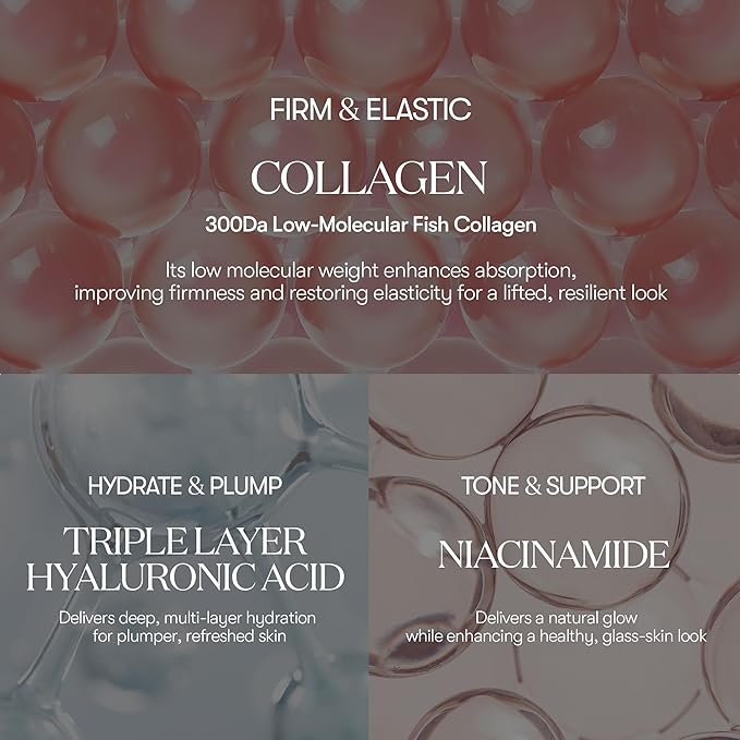 VT COSMETICS CICA Collagen Daily Mask 30 Sheets, 300Da Low Molecular Collagen for Skin Elasticity, Hydrating & Firming, Pink Collagen Essence, Korean Face Mask - Bloomnest