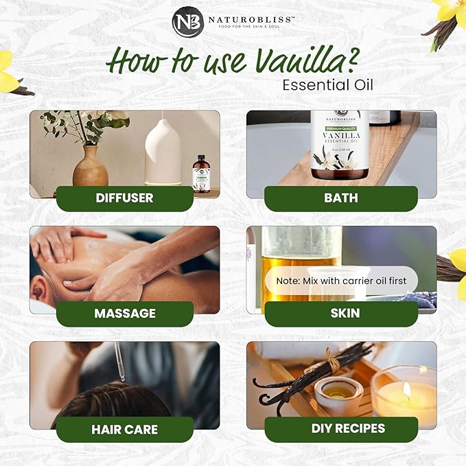 NaturoBliss Vanilla Essential Oil (4oz) Premium Quality - Bloomnest