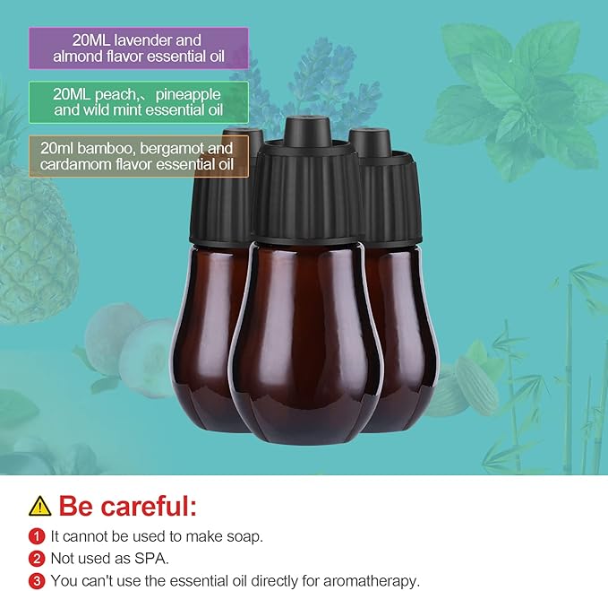 HAPPTWS 3-Pack Essential Oil Kit - Diffuser Oil Use to HAPPTWS Waterless Diffuser - Bloomnest