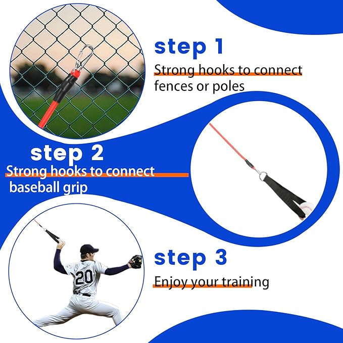 Baseball Resistance Trainer,Training Aid for Baseball Softball Pitchers,Interchangeable Grips to Build Arm Strength,Arm Bands for Baseball Players,Baseball Throwing Trainer,Great to Warm-Up - Bloomnest