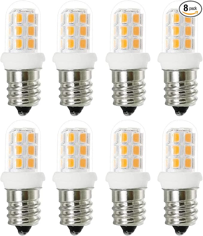 Led Night Light Bulbs C7 E12 Candelabra Light Bulbs 15Watt Halogen Replacement 3000K Warm White Light for Chandelier, Salt Lamp Bulb, Pack of 8 - Bloomnest