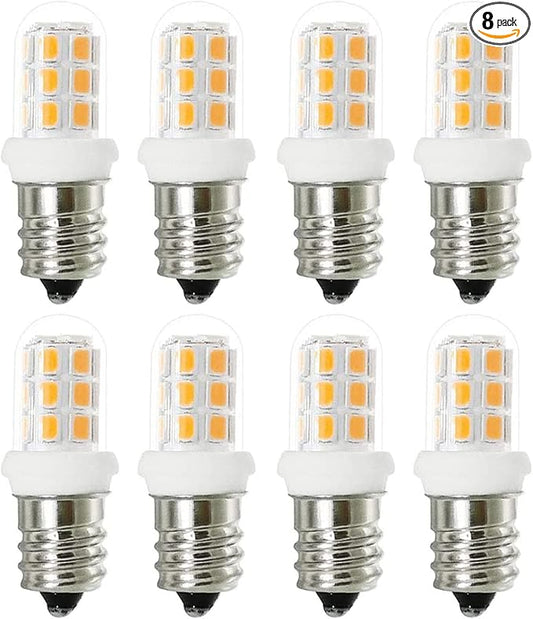 Led Night Light Bulbs C7 E12 Candelabra Light Bulbs 15Watt Halogen Replacement 3000K Warm White Light for Chandelier, Salt Lamp Bulb, Pack of 8 - Bloomnest