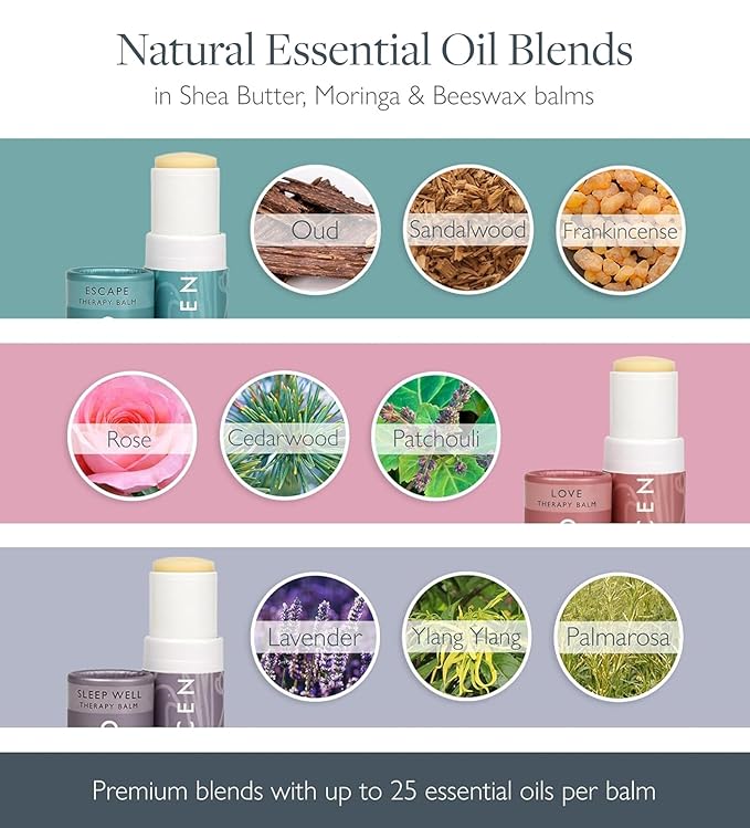 Scentered Aromatherapy Balm Gift Set - Be Kind to Yourself - Pack of 3 Balms: Sleep Well, Escape, Love - Lavender, Cedarwood, Ylang Ylang Essential Oils - Relaxing Gifts for Women - Bloomnest