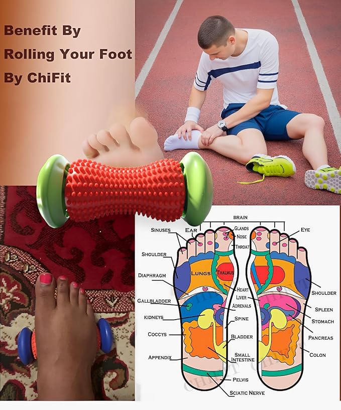 Reflexology Foot Massager Tool, Plantar Fasciitis Relieve Diabetic Neuropathy,Acupressure Trigger Point Therapy, Heel Arch Arthritis - Bloomnest