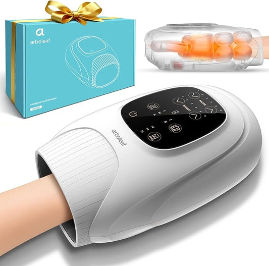 arboleaf Hand Massager with Heat and Compression, Gifts for Women Men Mom Dad, 6 Modes and 3 Heating Options, Cordless & Powerful Hand Massager for Finger, Wrist, Palmand Lower Forearm - Bloomnest