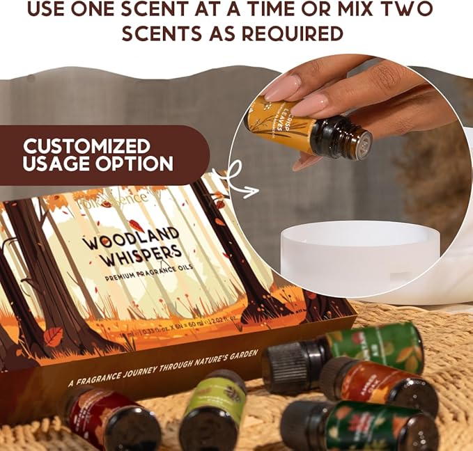 Folkulture Essential Oils for Home | Set of 6 (0.34 fl oz x 6) Fall Essential Oil or Diffuser Oils for Relaxation | Cedarwood Essential Oil or Fall Scents | Amber Oak Fall Essentials for Women - Bloomnest