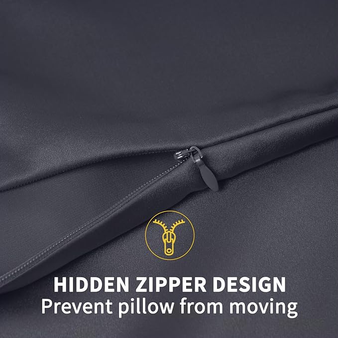 ZIMASILK 100% Pure Mulberry Silk Pillowcase for Hair and Skin Health,Soft and Smooth,Both Sides Premium Grade 6A Silk,600 Thread Count,with Hidden Zipper,1pc (King 20''x36'',Dark Gray) - Bloomnest