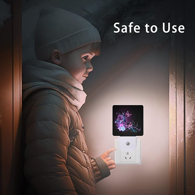 Butterfly Night Light,Fantasy Butterflies Fairy Plug in Night Lights 0.5W Sleep Friendly for Boys Girls Led Night Light Dusk to Dawn Sensor Nightlight for Stairway/Hallway/Bedroom - Bloomnest