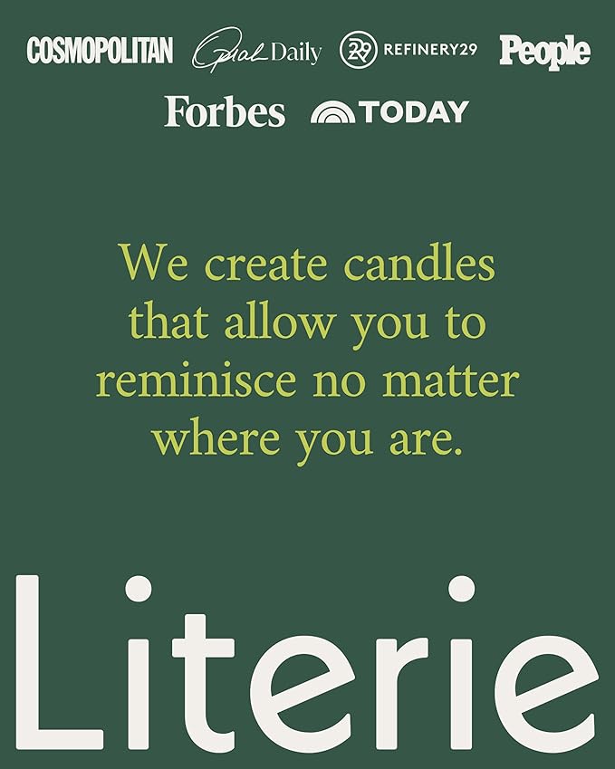 Literie NYC Inspired Scented Candle: Late Fees at The Library - Paper & Linen Scent, 9oz, 50 Hour Burn, Vegan Soy & Coconut Blend Candle for Home Decor, Gift for Women & Men - Bloomnest
