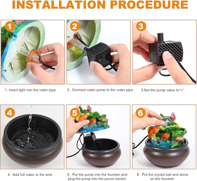 Fish Indoor Relaxation Desktop Fountains Humidifying Tabletop Water Fountain Indoor Office Decorations Waterfall Fountain for Office Living Room - Bloomnest