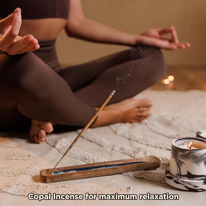 Mix Copal Aztec Incense 40 Sticks Mexico, Palo Santo, Myrrh, Cinnamon, Sandalwood for Yoga & Spiritual Cleansing - Pure Copal Resin Incense for Purifying Energy & Relaxation, JAGUARBIRD Bloomnest