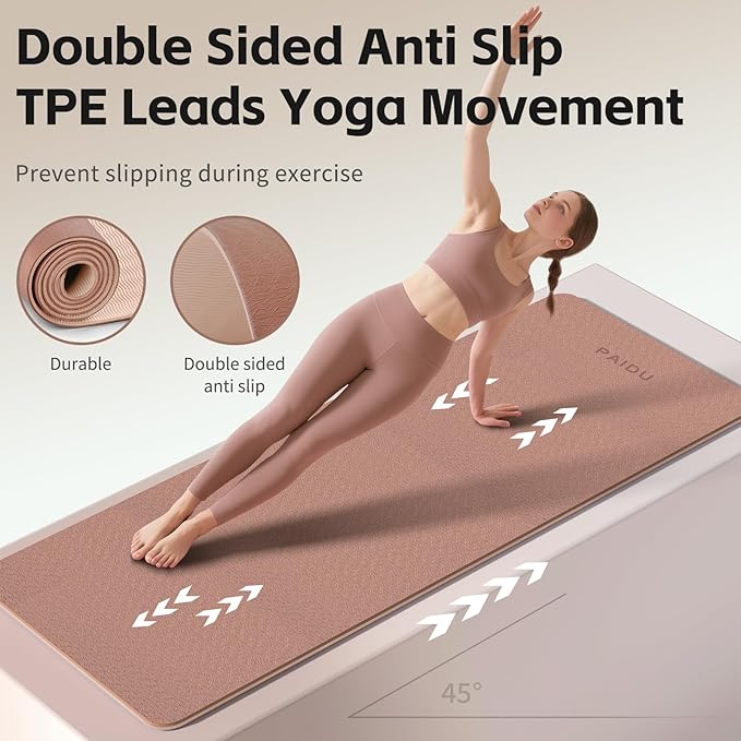 Yoga Mat 8mm Super Thick TPE Fitness Mat | SGS Certified | Non-Slip, Odorless & Tear-Resistant | Unisex with Strap | for Yoga, Pilates, Meditation & Home Workouts - Bloomnest