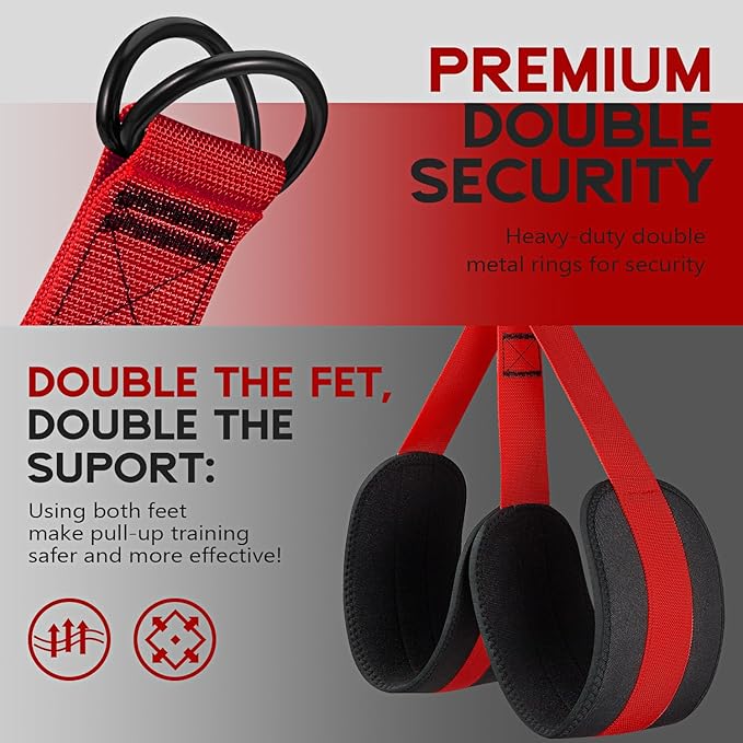 Pull Up Assistance Bands, Adjustable Heavy Duty Resistance Band for Pull Up, 3 Pull Up Bands, Comfortable Fabric Feet/Knee Rest, Assistance Bands for Pull-Up, Home Fitness, Body Stretching - Bloomnest