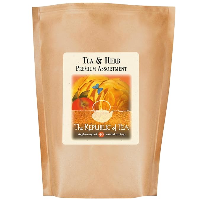The Republic of Tea – Premium Assortment of Teas & Herbs, 40 Individually Wrapped Tea Bags (Pack of 2) - Bloomnest