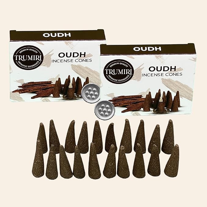 TRUMIRI Oud Incense Cones - Total 20 Cone Incense - Dual Pack of 10 Insence Cones - Incense Cones Scented - Cone Incense Scents - Insense Cones - Incent Cone TRUMIRI