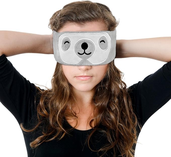 Cute Animal Sleeping Mask Sleep Mask, Funny Sloth Soft Plush Eye Mask with Adjustable Headband for Travel Nap Blindfold Eye Cover Eyeshade for Adult Kids Men Women - Sloth - Bloomnest