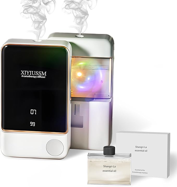 Waterless Essential Oil Diffuser for Home & Office Cordless Battery Operated Aroma Diffuser with 7 Mist Levels, Ultrasonic Air Freshener for Large Rooms Bedroom Bathroom Car Small & Portable - Bloomnest