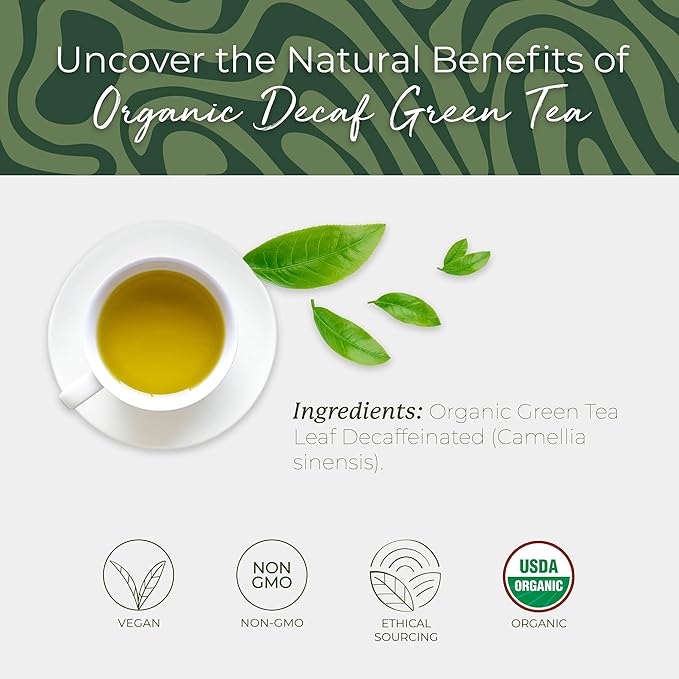 Starwest Botanicals Organic Decaf Green Tea - Decaffeinated Herbal Tea, Caffeine Free Tea with Antioxidant Properties, String Free Sachets, USDA Organic Green Tea Leaf, Non GMO - 20 Tea Bags - Bloomnest