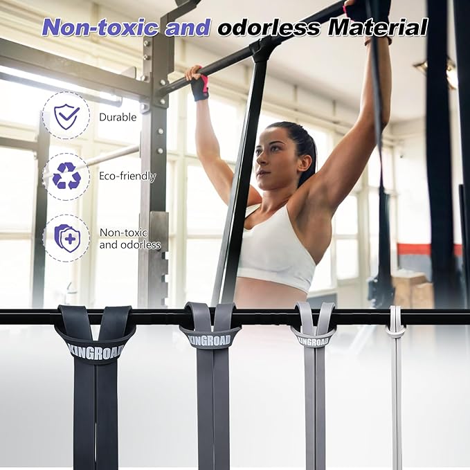 Resistance Band Pull Up Assistance Bands,Set of 5 Resistance Heavy Duty Exercise Stretch Fitness Bands for Stretching Power Lifting Workout Training with Instruction Guide - Bloomnest