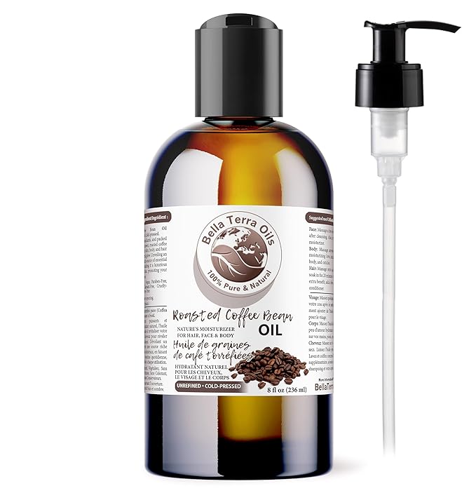 Bella Terra Oils – Roasted Bean Oil 8 oz – Pure Extract from Roasted Seeds, Enriched with Fatty Acids, An Elixir for Skin - Bloomnest