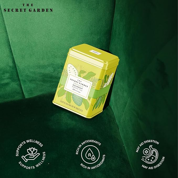 Life Plus Style Gourmet Secret Garden Organic Soursop Green Tea 50 Premium Tea Bags 100% Natural Blend of Pure Soursop Leaves Gluten Free No Additives No Sugar Non GMO Supports Digestion - Bloomnest