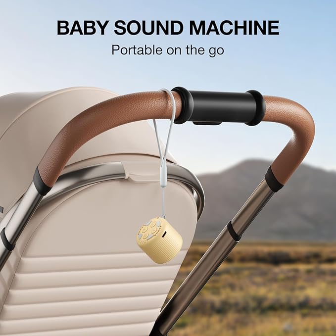 White Noise Machine Baby Portable Sound Machine,LEICEX Travel Sound Machine,15 Non-Looping Sound Timer and Memory Play, Mini White Noise Machine for Sleeping Office Travel （Honey） - Bloomnest