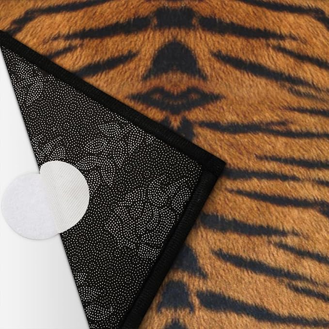 Half Round Door Mat, Tiger Print Non-Slip Half Circle Area Rug Animal Leopard Print Doormat Washable Durable Home Decor Half Moon Rug for Floor Indoor Outdoor Living Room Bedroom Kitchen Patio - Bloomnest
