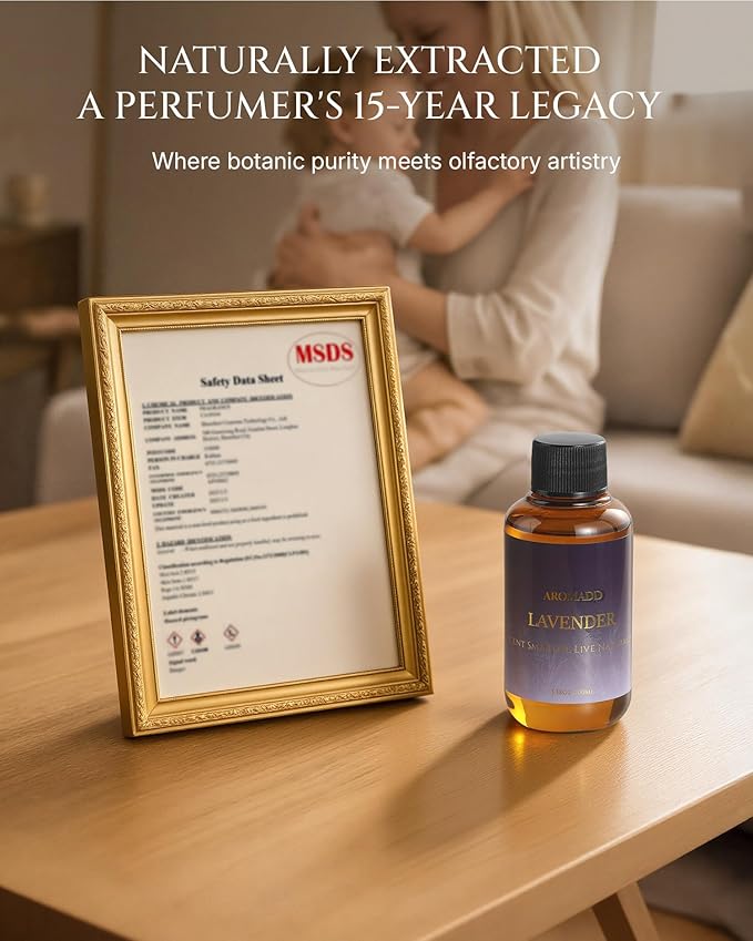 Aromadd Lavender Diffuser Oil Inspired by Luxury Hotel Scent, Essential Oils for Waterless Diffuser, Pure Soothing Lavender Aroma, Long-Lasting & Natural Home Fragrance - 3.38 fl oz (100 mL) - Bloomnest