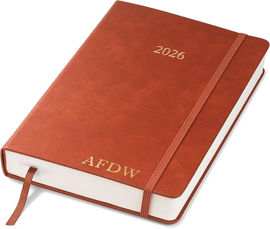 Wykeham's Executive 2026 Daily Journal Planner – US Public Holidays & Format – Customization Available (Personalized Brown, 8.5"×5.5") - Bloomnest
