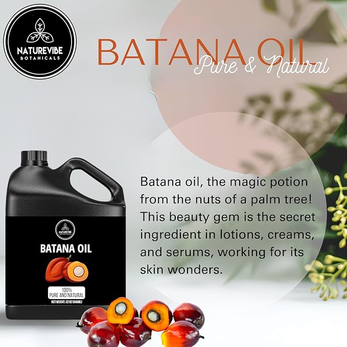 Naturevibe Botanicals Batana Oil 32 Ounces | 100% Pure and Natural | Great for Skin Care and Hair Care - Bloomnest