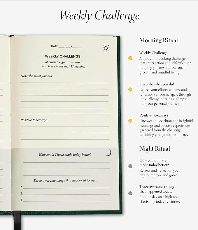 The Original Gratitude Journal for Men 2026 & Women Uplifting Quotes & Prompts for Happiness & Positive Mindset - Daily Journal for Affirmation, Reflection & Mindfulness - Premium Green Cover - Bloomnest