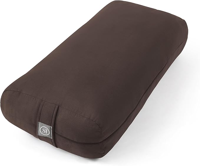 Meditation Cushion Bolster Pillow for Restorative Yoga – Supportive Cushion for Meditation, Pilates, and Relaxation – Filled with Buckwheat Hulls - Removable Cover - Bloomnest