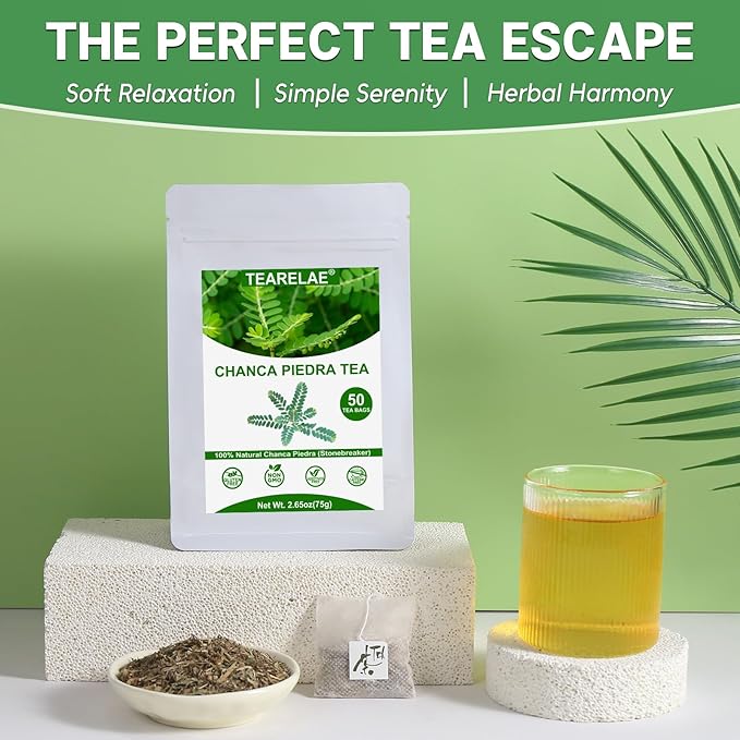 TEARELAE - Chanca Piedra Tea Bags - 50 Count - Natural Stone Breaker Tea for Kidney Health - 100% Pure Premium Phyllanthus Niruri Leaves - Non-GMO - Caffeine-Free - Bloomnest
