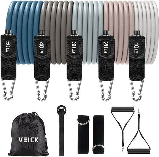VEICK Resistance Bands, Exercise Bands, Workout Bands, Resistance Bands for Working Out with Handles for Men and Women, Exercising Bands for Fitness Weights Work Out at Home - Bloomnest