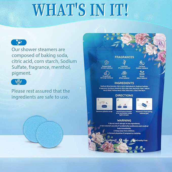 36-Pack Shower Steamers Aromatherapy, Shower Bath Bombs with Individually Wrapped, Variety Shower Tablets, Valentines Day Gifts for Her and Him, Birthday Presents for Women(2 Sets) - Bloomnest