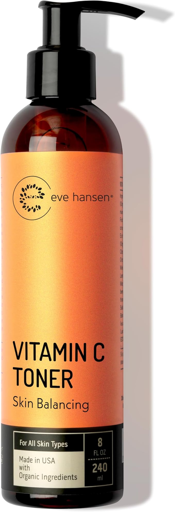 Eve Hansen Vitamin C Toner for face | 8 oz Hydrating Facial Toner Pore Minimizer with Anti Aging Aloe, Citric Acid & Tea Tree | Skin & Face Toner for All Skin Types & Even, Clear Skin - Bloomnest