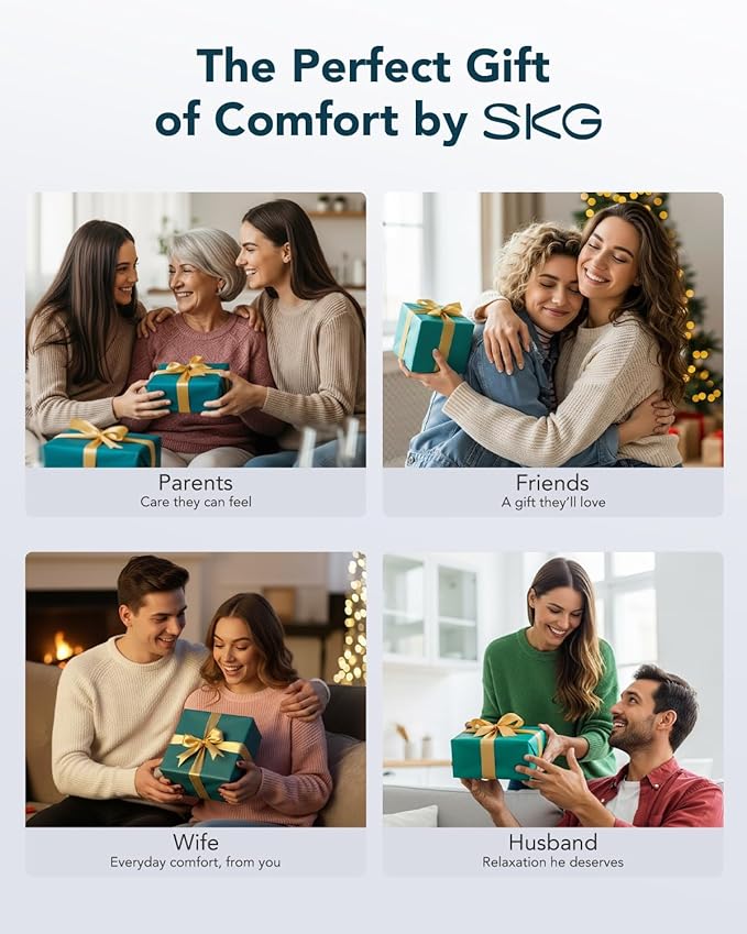 SKG G7 Pro Fold Neck Massager for Pain Relief Deep Tissue Vibration Cordless Travel Massager,Foldable Neck Massager for Office Home Car Gifts for Men Women Dad Mom Grandpa SKG