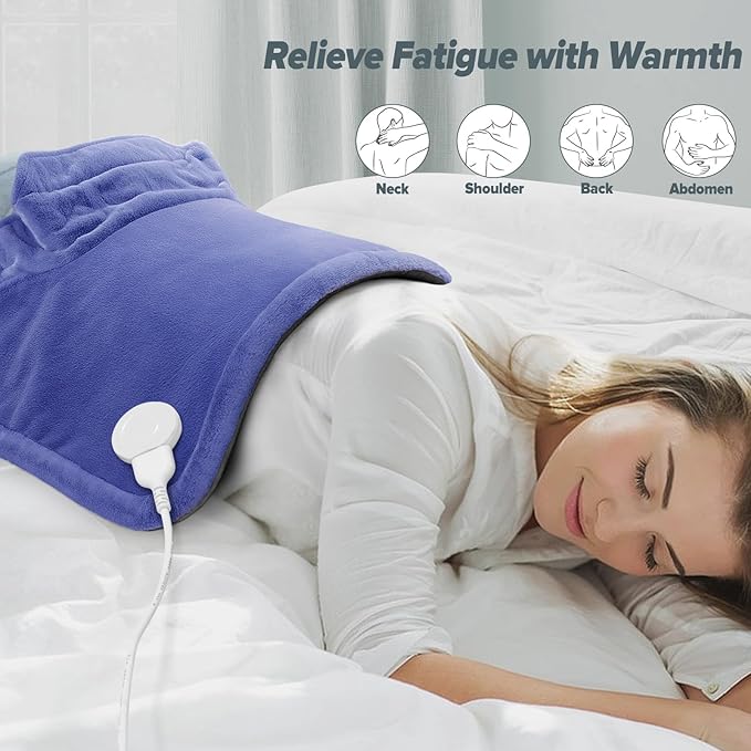 Heating pad for Neck, Back, Shoulder, Cramps Pain Relief, Gifts for Women, Men, Mom, Dad, 4 Auto-Off, Machine Washable, 6 Heat Settings, Ideal for Mother’s Day, Father’s Day, Christmas, Birthdays - Bloomnest