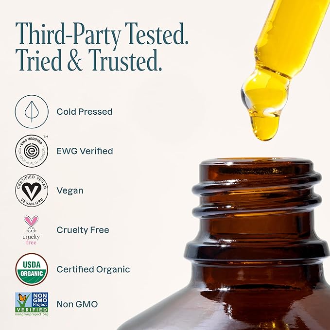 Cliganic Organic Rosehip Seed Oil for Face, 100% Pure | Natural Cold Pressed Unrefined Non-GMO | Carrier Oil for Skin, Hair & Nails - Bloomnest