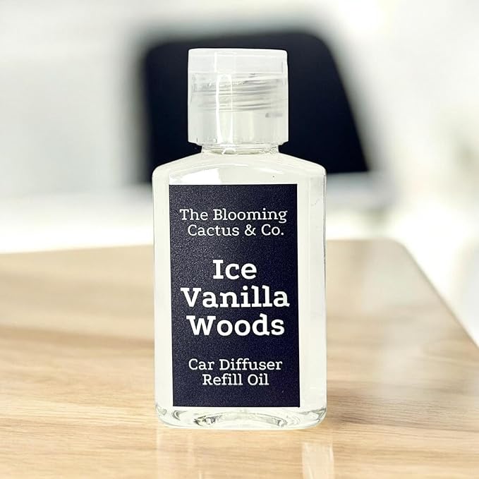 Car Air Freshener Hanging, Essential Oil Diffuser for Cars 1 OZ, Cute Car Accessories, C ar Air Freshener Refill, Long-Lasting Fragrance Refill, Car Diffuser Refill Made in USA | Iced Vanilla Woods - Bloomnest