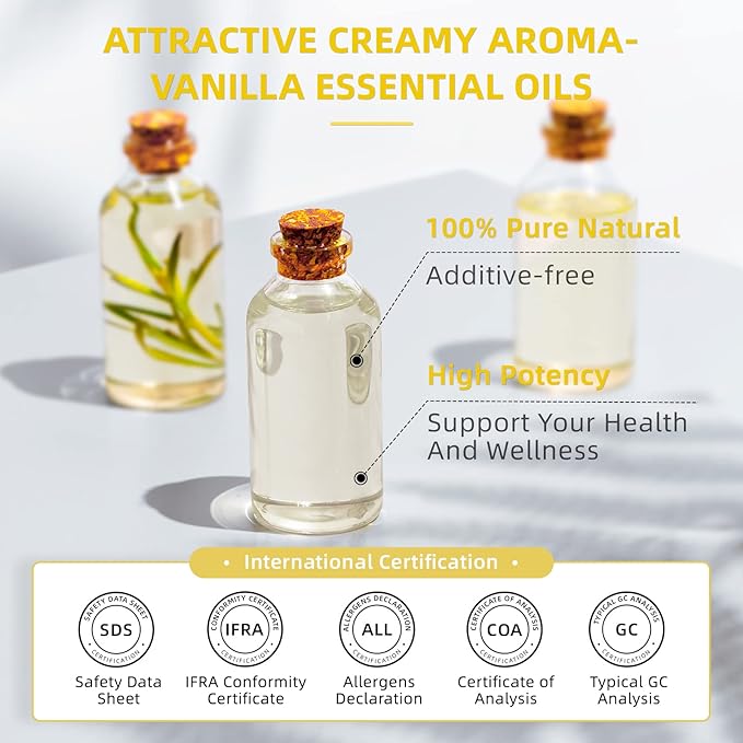 HIQILI 32 Ounces Vanilla Essential Oil, Strong Fragrance for Body Lotion, Candle Making, Soap, Aromatherapy-32 Fl Oz - Bloomnest