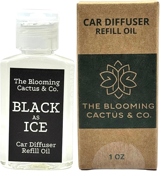 Car Air Freshener Hanging, Essential Oil Diffuser for Cars 1 OZ, Cute Car Accessories, C ar Air Freshener Refill, Long-Lasting Fragrance Refill, Car Diffuser Refill Made in USA | Black Ice (Type) - Bloomnest